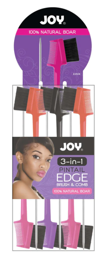 Joy 3 in 1 Spatula Edge Brush Boar Bristle Asst. Black