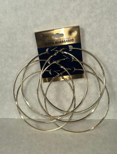 Nicole Hoop Earrings 3pr - Extra Large