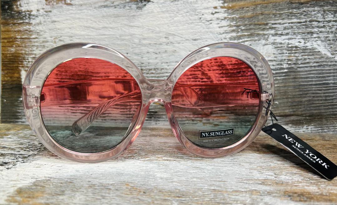 Oversized Round Gradient Clear Sunglasses