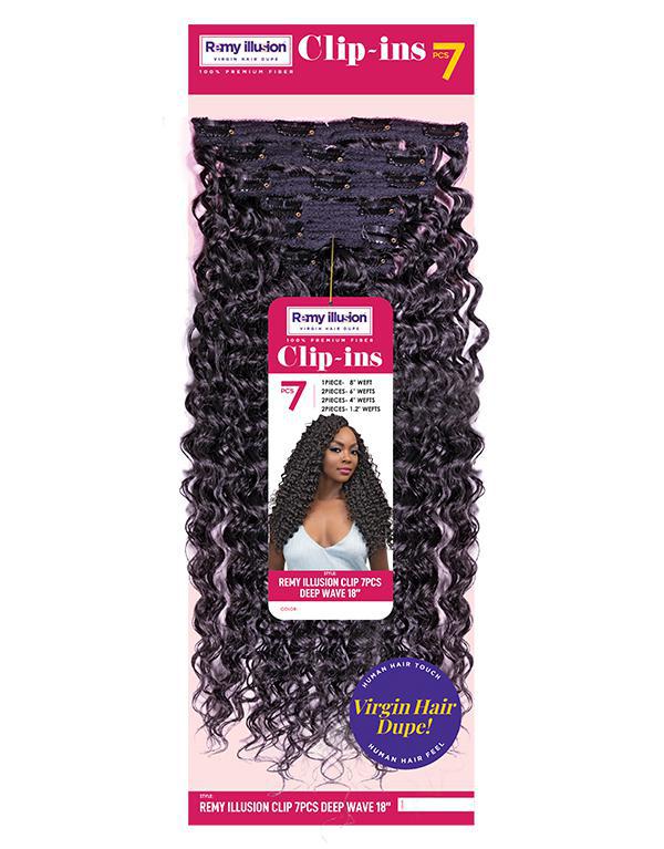 Janet Coll. Remy Illusion 7pc Clip-Ins Deep Wave - 18"