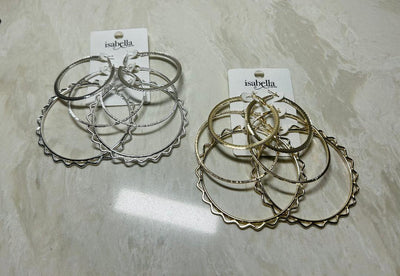 Isabella Hoop Earrings 3 pair