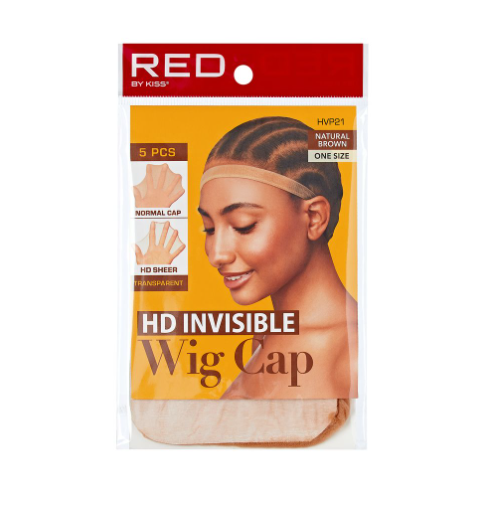 RED by Kiss HD Stocking Wig Cap 5pcs (HVP21) - Natural Brown