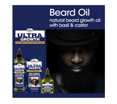 Difeel Mens Ultra Growth Basil & Castor Beard Oil 2.5 oz.