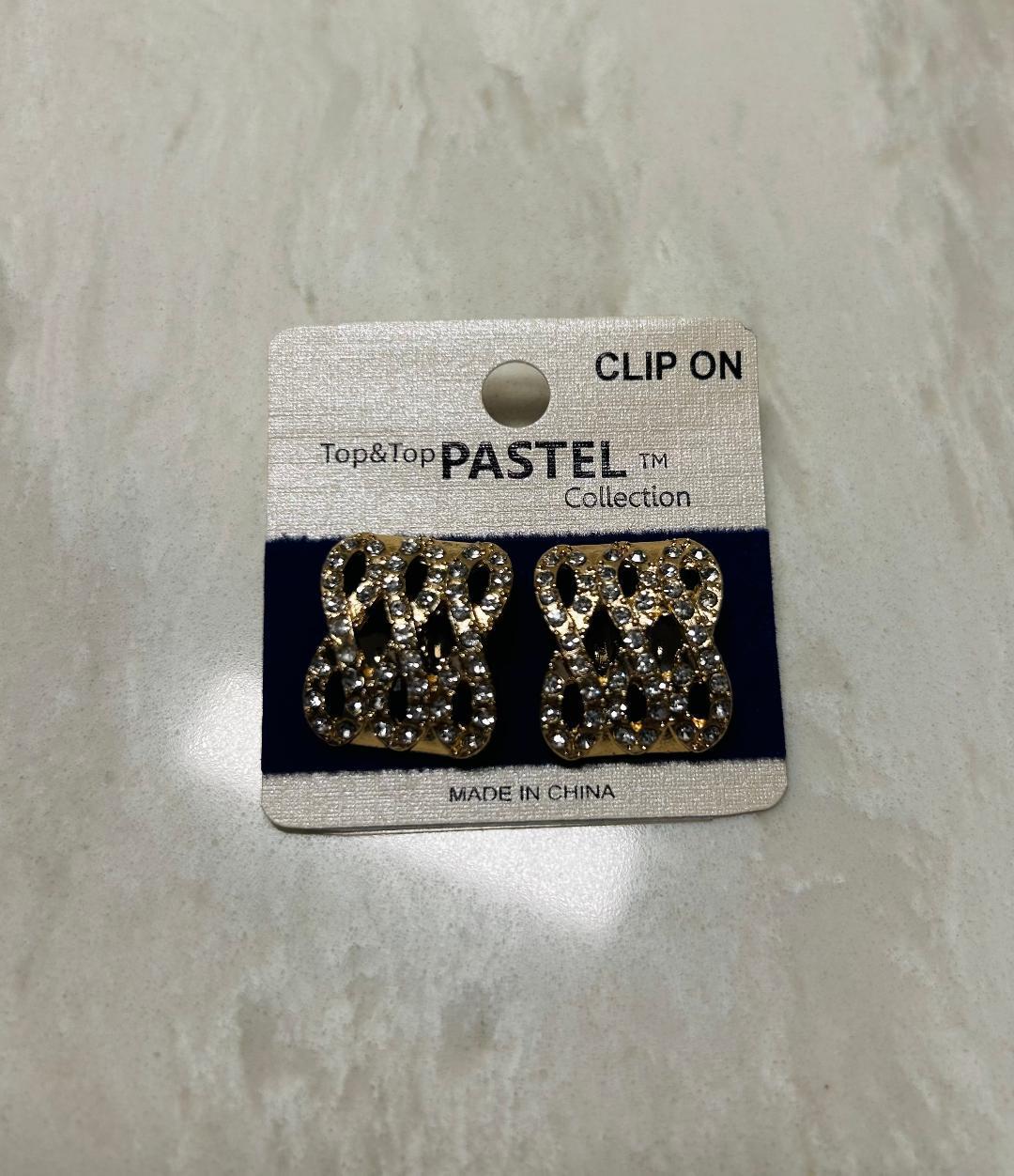 Top & Top Rhinestone Clip-On Earrings