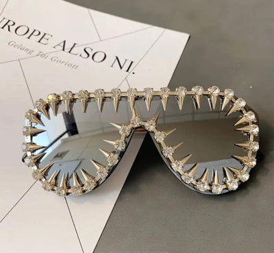 Spiked Aviator Fashion Sunglasses