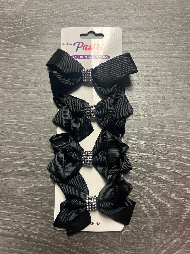 Pastel Rhinestone Hair Bows 4ct