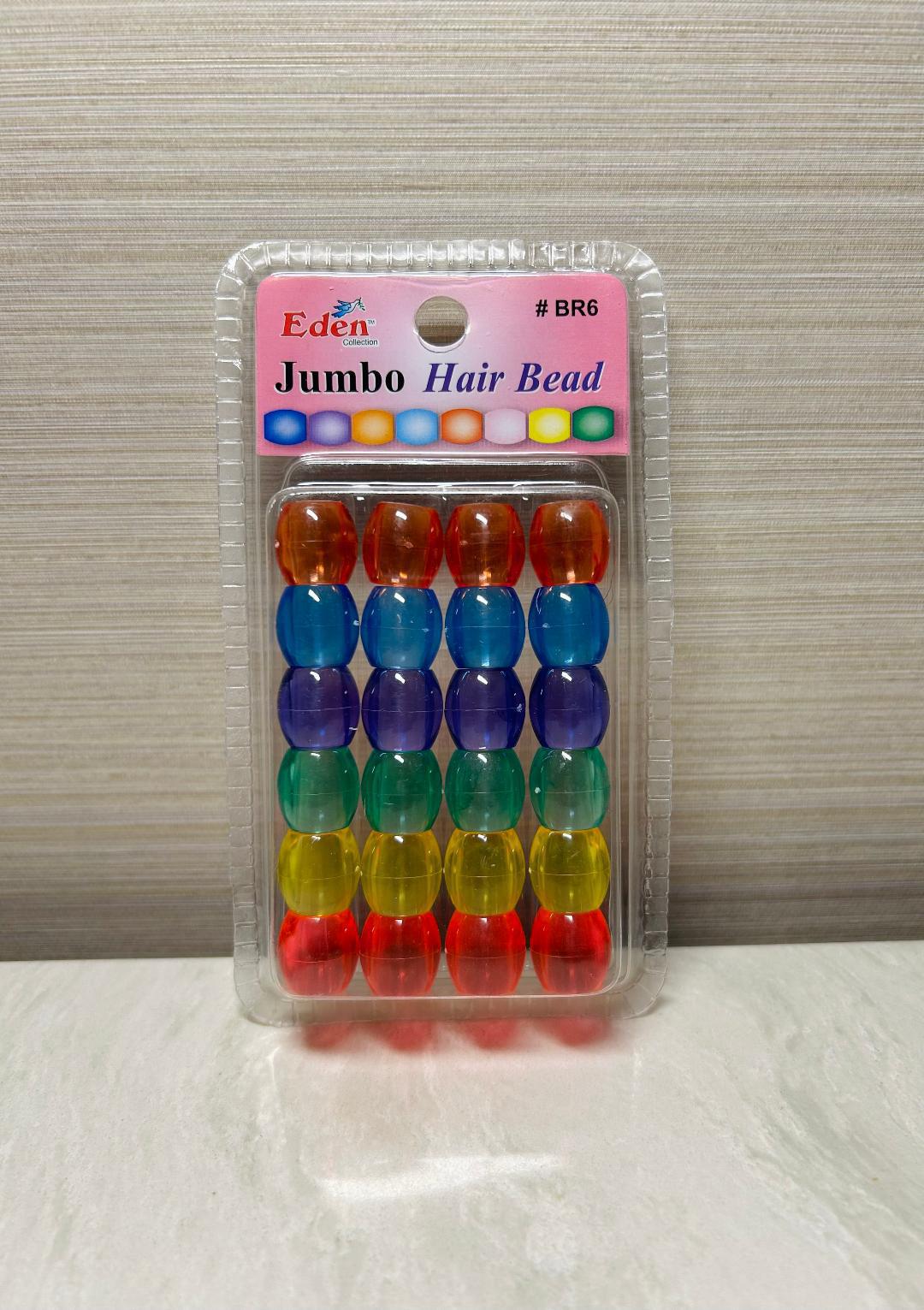 Eden Jumbo Plastic Beads 24 ct #BR6 - Clear Rainbow