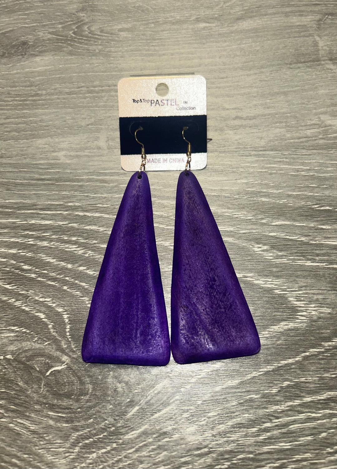 Top & Top Wood Triangle Wood Earrings