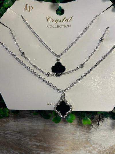 Crystal Collection Clover Necklace Set