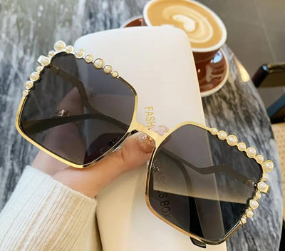 Big Frame Square Pearl Sunglasses