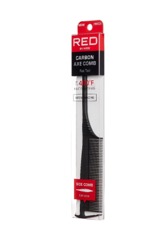 RED by Kiss Carbon Axe Rat Tail Comb (HM08)