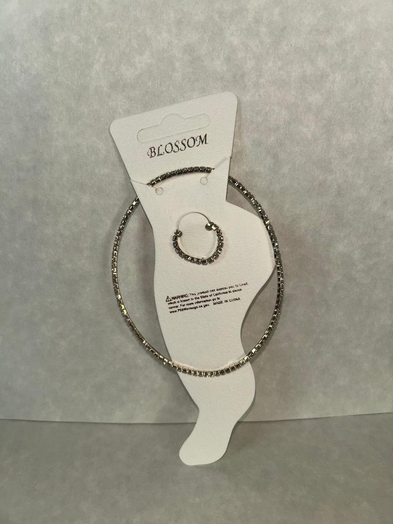 Blossom Gold Rhinestone Elastic Anklet & Toe Ring