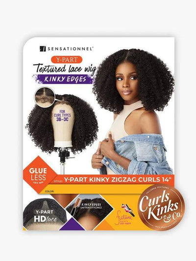 Sensationnel Kinky Edges Y-Part ZigZag Curls 14″