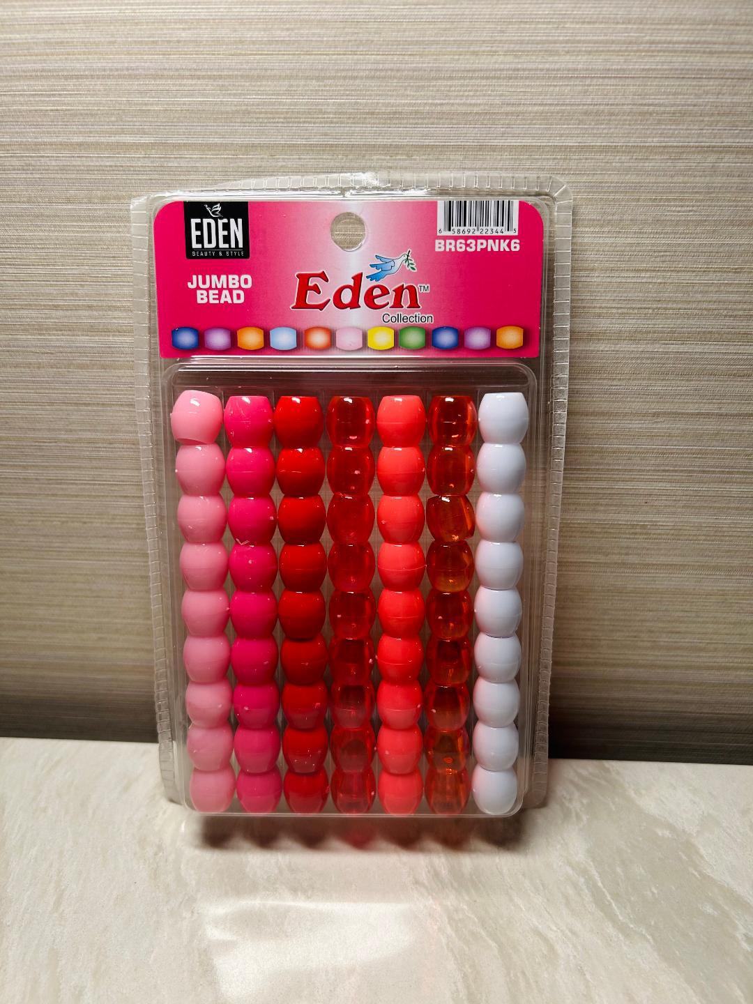 Eden Jumbo Hair Beads #BR63 - Assorted Pink/Red