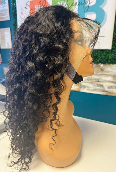 20" Water Wave Human Hair Lace Wig 20"