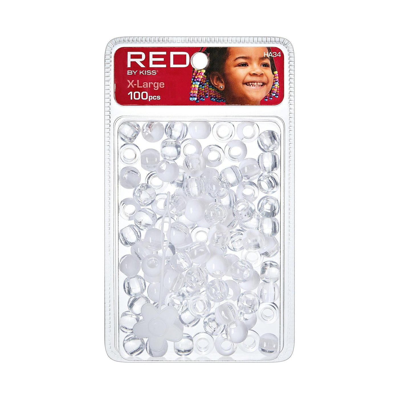 Red by Kiss X-Large Hair Beads (HA34) - White Ombre