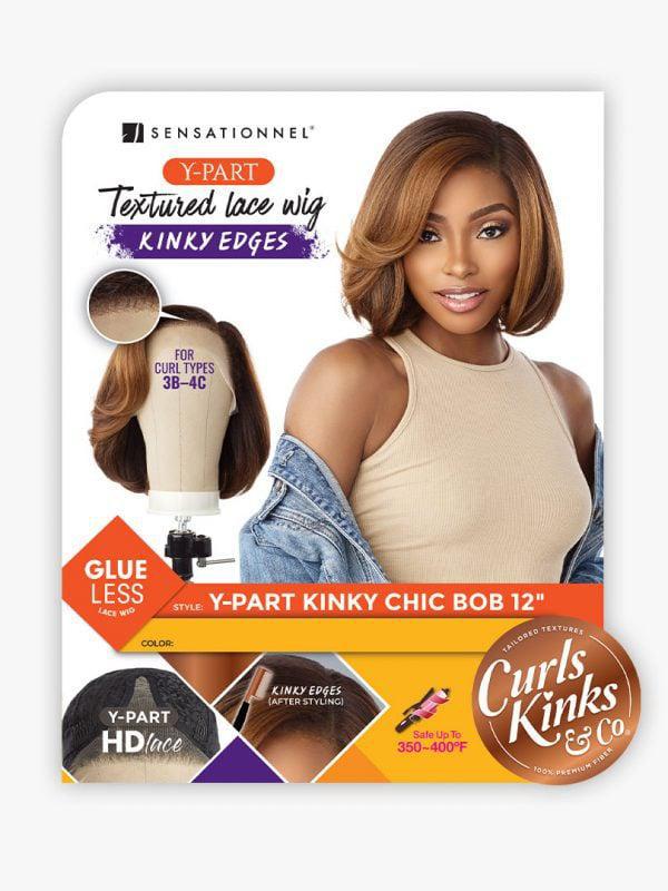 Sensationnel Curls Kinks & Co Kinky Edges Y-Part Lace Wig - Bob 12″