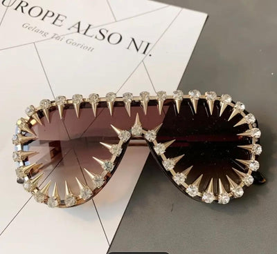 Spiked Aviator Fashion Sunglasses