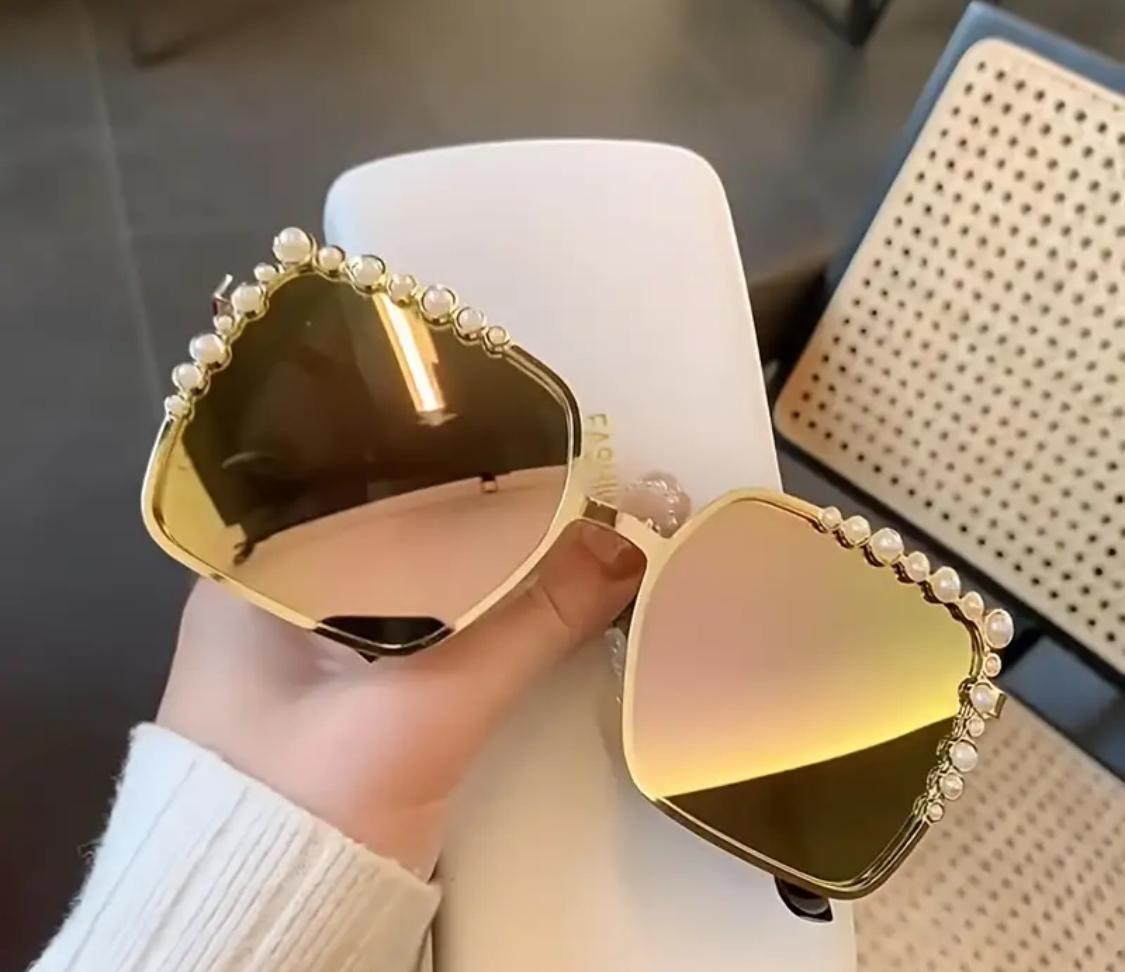 Big Frame Square Pearl Sunglasses