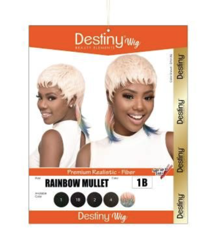Destiny Synthetic Wig Rainbow Mullet