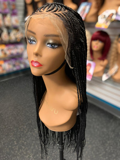 Zate 13x4 Feed-In Cross Braided Cornrow Wig - Sanaa