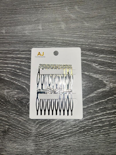 AJ Fashion Rhinestone Metal Hair Combs 2ct