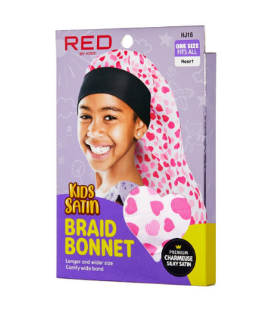 RED by Kiss Kids Satin Braid Bonnet