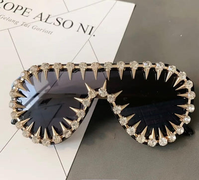 Spiked Aviator Fashion Sunglasses