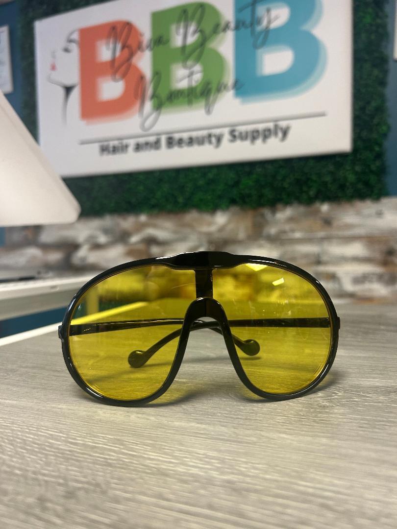 Large Aviator Sunglasses - Black/Yellow