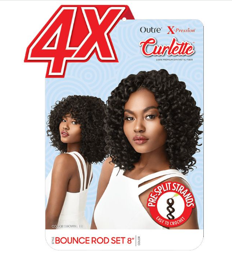 Outre X-Pression Curlette 4X Crochet Braid Bounce Rod Set 8"