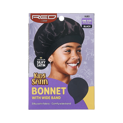 RED by Kiss Kids Wide Band Satin Bonnet