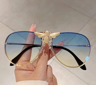 Gold Bee Aviator Sunglasses