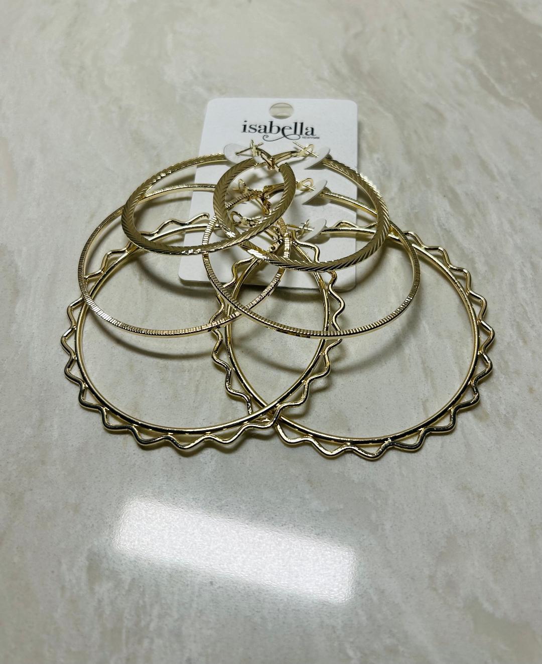 Isabella Hoop Earrings 3 pair