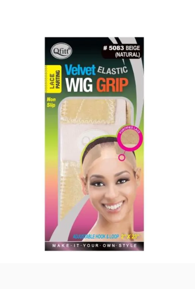 Qfitt Velvet Lace Parting Elastic Wig Grip - Beige #5083