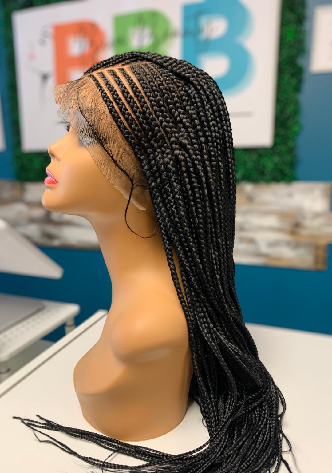 Zate 13x4 Feed-In Cross Braided Cornrow Wig - Sanaa