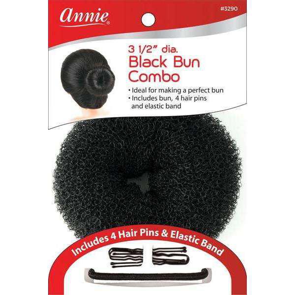 Annie Hair Bun Combo 3.5" Black (#3290)