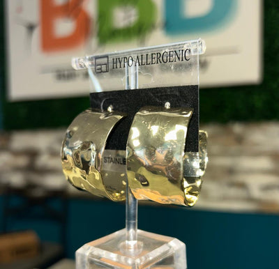 CEO Hammered Hoop Earrings