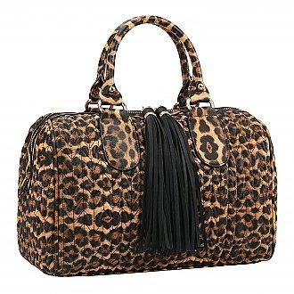Leopard Quilt Tassel Bag