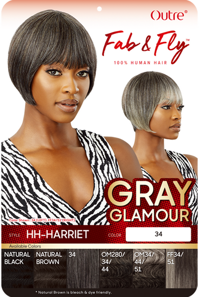 Outre Fab & Fly Full Cap Wig Gray Glamour - Harriet