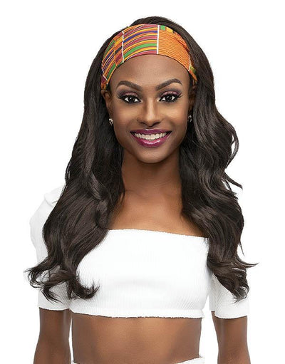 Janet Collection Crescent Synthetic Headband Wig - Desi