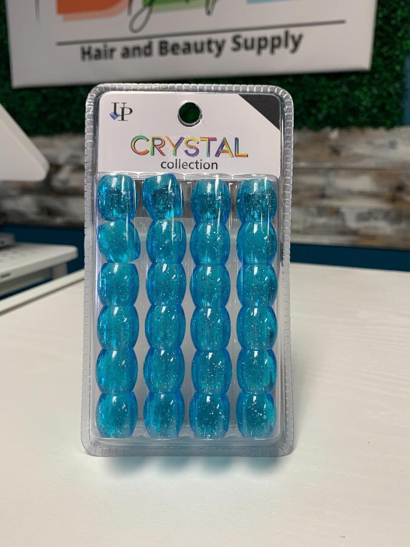 UP Crystal Jumbo Beads 24 ct - Clear Blue/Glitter