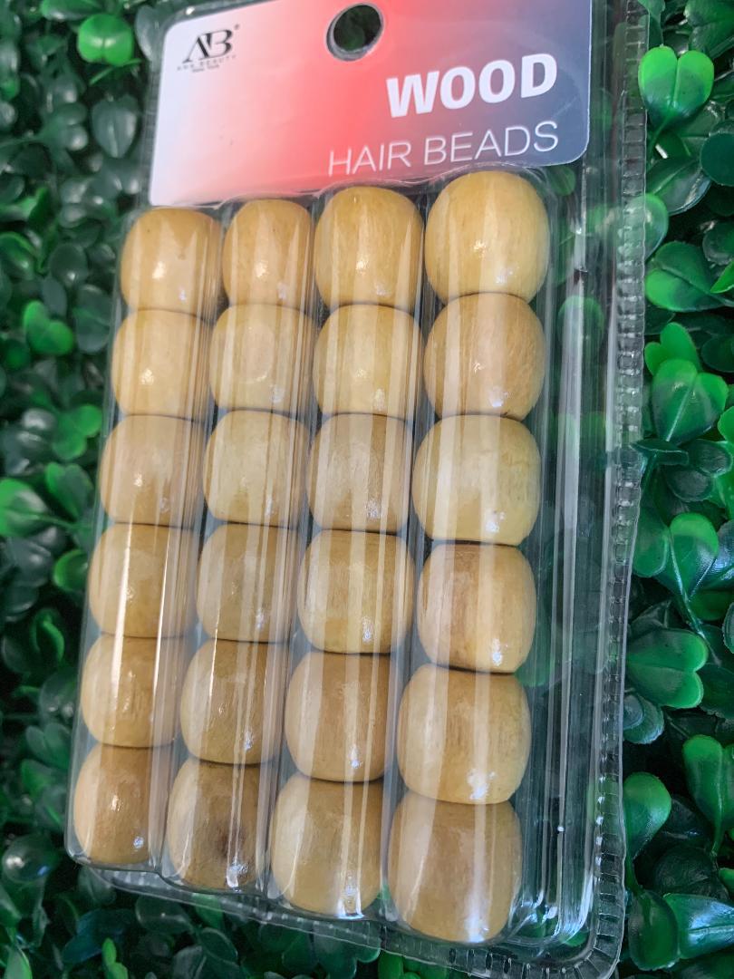 Ana Beauty Wooden Hair Beads 24 ct - Biva Beauty Boutique