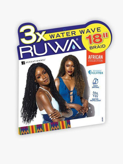 Sensationnel Synthetic Braid Pre-Stretched 3X Ruwa Water Wave 18"