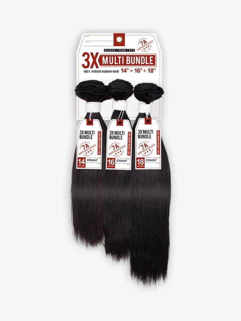 Sensationnel Bare & Natural 7A 3X MULTI BUNDLE -Straight (18" 20" 22")