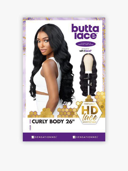 Sensationnel Butta Lace Wig - Curly Body 26" HH Blend