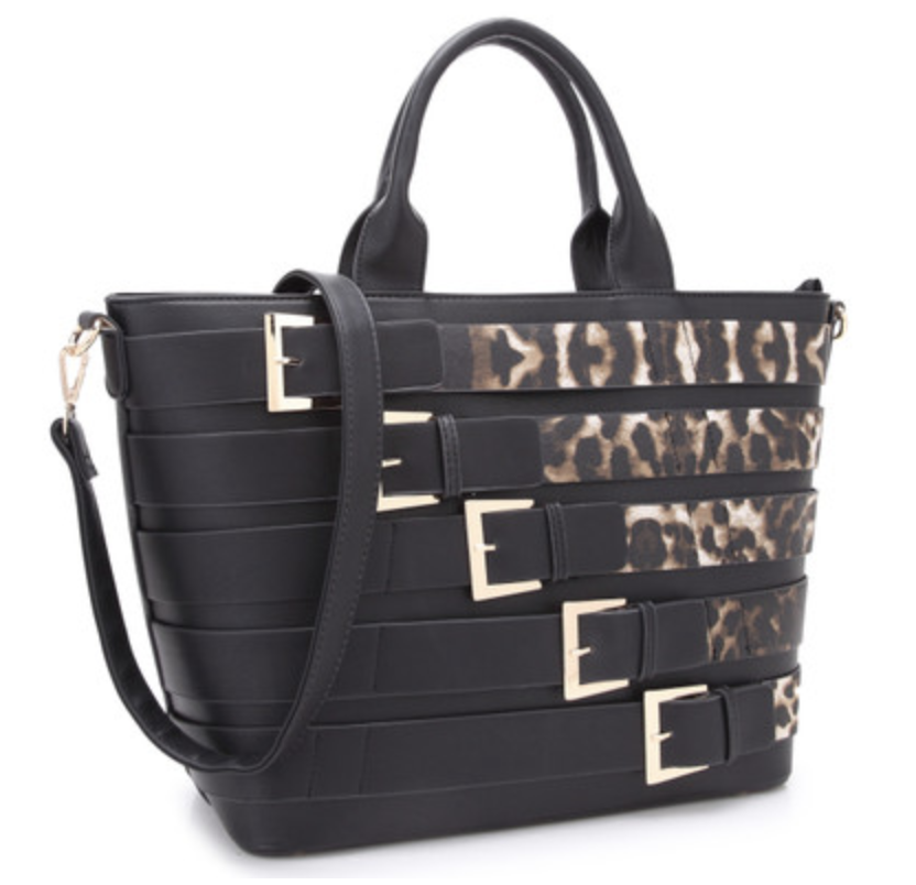 Ronnie Leopard Buckle Tote