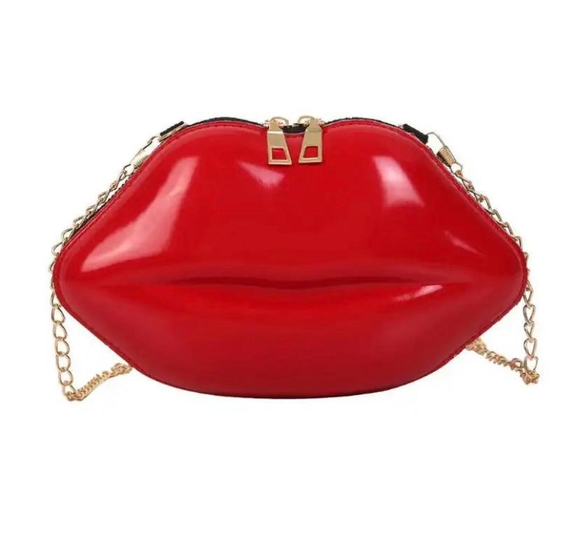 Lip Shape Handbag - Red