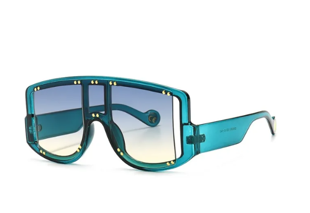 Oversized Goggle Sunglasses 48300 - Blue