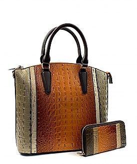 Adaveon Textured Satchel w/Wallet (CY-7188W)