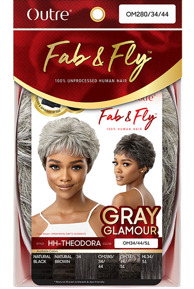 Outre Fab & Fly Full Cap Wig Gray Glamour HH - Theodora
